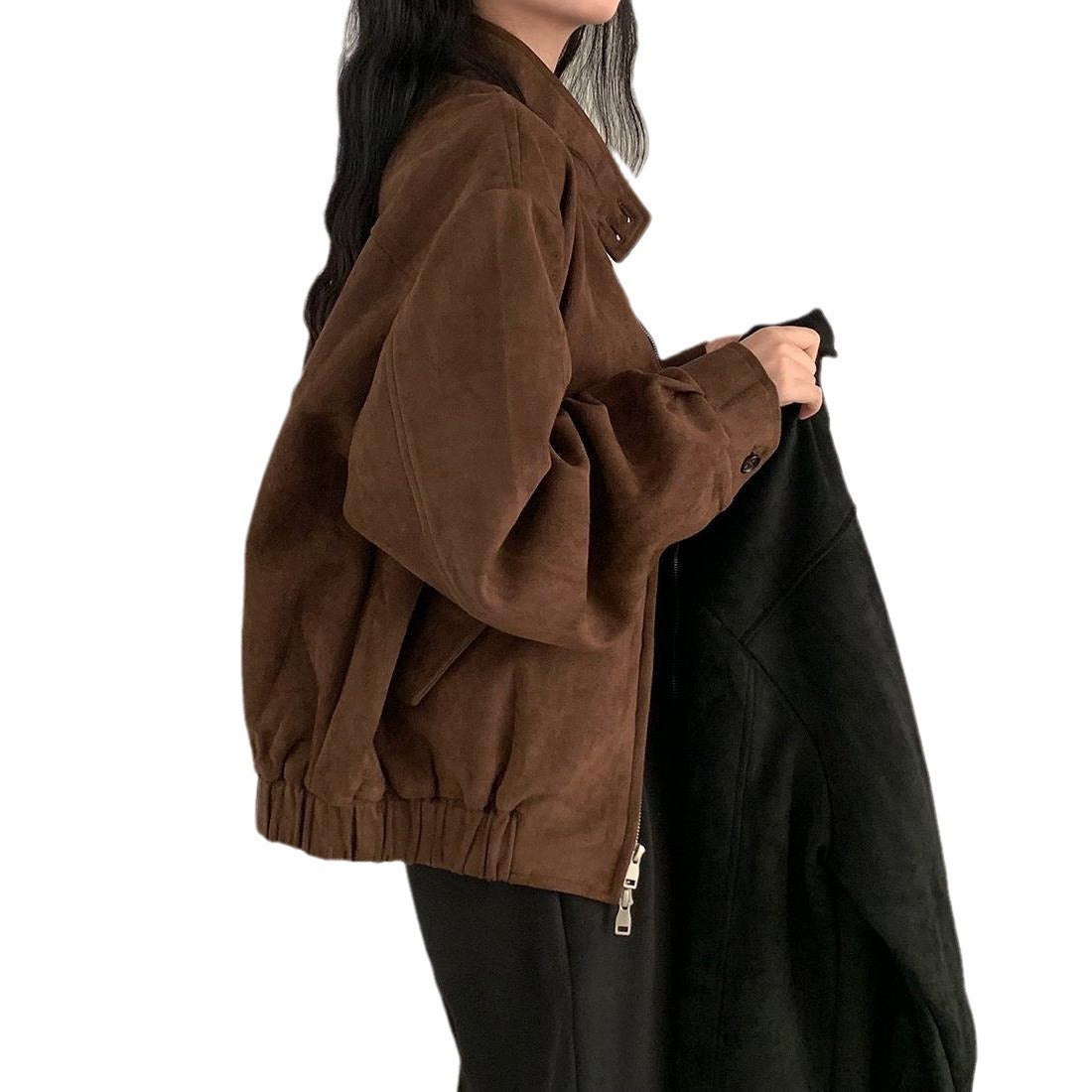 Manteau double fermeture éclair chaud, automne et hiver